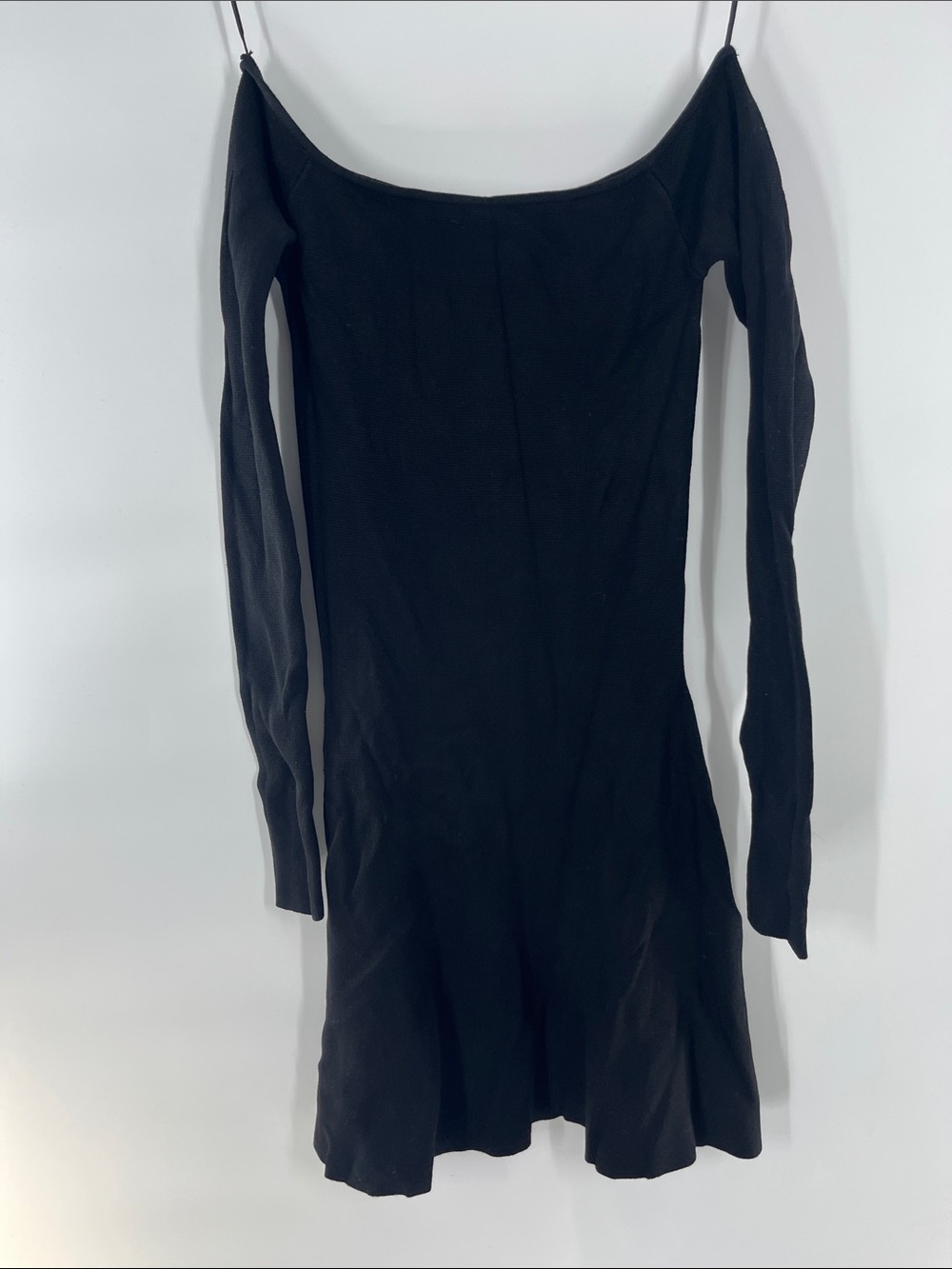 Zara Black Off the Shoulder Long Sleeve Mini Dress Size S Gently Used